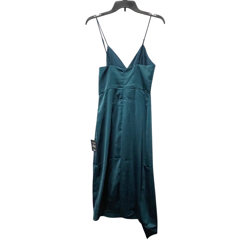 Lulus Women Quite Likely Teal Satin Wrap Dress XS Formal Cocktail Going Out HOCO - Picture 4 of 15